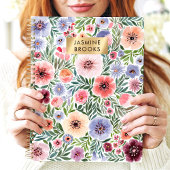 Aquarelle mignonne Floral Nom personnalisé