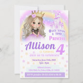 Aquarelle mignonne invitation d'anniversaire princ (Devant)