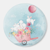 Aquarelle mignonne lapines Magnet (Devant)