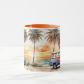 Aquarelle mignonne moderne Sunset Beach Life Mug (Centre)