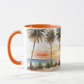 Aquarelle mignonne moderne Sunset Beach Life Mug (Gauche)