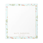 Aquarelle mignonne Motif Floral Bloc-notes (Devant)
