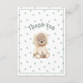 Aquarelle mignonne Ours Carte de remerciements sim (Devant)