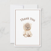 Aquarelle mignonne Ours Carte de remerciements sim (Devant)