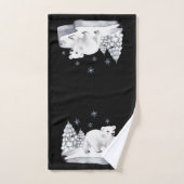 Aquarelle mignonne Ours Polaire Pins Arbres à neig (Serviette à main)