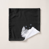 Aquarelle mignonne Ours Polaire Pins Arbres à neig (Gant de toilette)