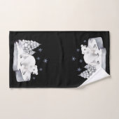 Aquarelle mignonne Ours Polaire Pins Arbres à neig (Serviette à main)