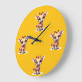 Aquarelle mignonne petite girafe Horloge murale (Angle)