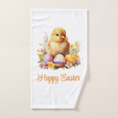 Aquarelle mignonne Poulet Jaune aux oeufs (Serviette à main)