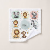 Aquarelle mignonne Safari Animaux Doodles (Gant de toilette)