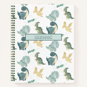 Aquarelle mignonne sur le Carnet Motif de dinosaur