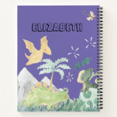 Aquarelle mignonne violet Carnet de dinosaure (Dos)