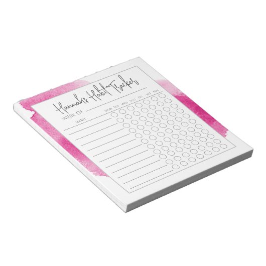 Aquarelle Mini Script Habit Tracker Bloc-notes (Incliné)