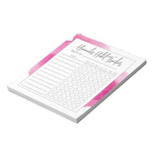 Aquarelle Mini Script Habit Tracker Bloc-notes (Tourné)