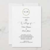 Aquarelle minimale Monogramme Invitation initiale (Devant)