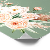 Aquarelle minimaliste Floral personnalisé Poster (Coin)