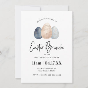 Aquarelle minimaliste Oeuf de Pâques Invitation Br