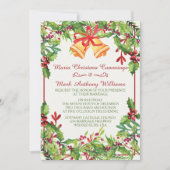 Aquarelle Mistletoe Faire-part de mariage de vacan (Devant)