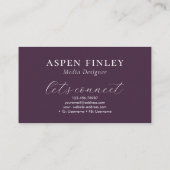 Aquarelle Misty Mountain Carte de visite violet (Dos)