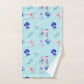 Aquarelle Mixte Colorée Jellyfish Bleu (Serviette à main)