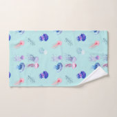 Aquarelle Mixte Colorée Jellyfish Bleu (Serviette à main)