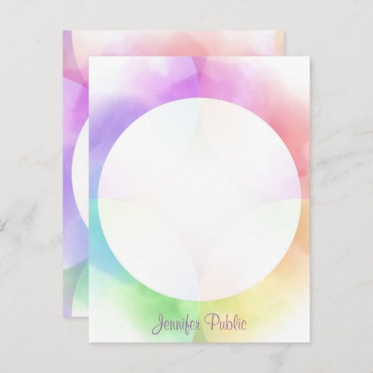 Aquarelle Modèle Moderne Calligraphié Monogramme (Devant / Derrière)