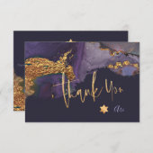 Aquarelle Moderne Abstrait Mitzvah MERCI   (Devant / Derrière)