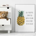 Aquarelle moderne ananas et citation amusante posi<br><div class="desc">Aquarelle moderne ananas et citation amusante positive</div>