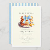 Aquarelle moderne Bébé Brunch Invitation (Devant / Derrière)