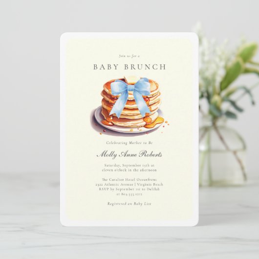 Aquarelle moderne Bébé Brunch Invitation (Debout devant)