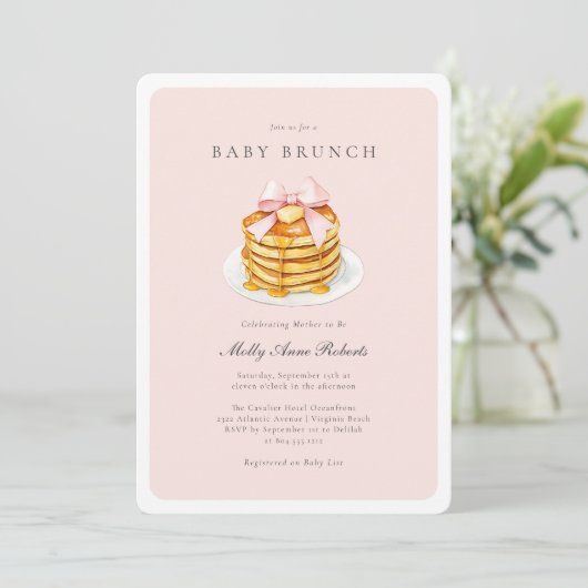 Aquarelle moderne Bébé Brunch Invitation (Debout devant)