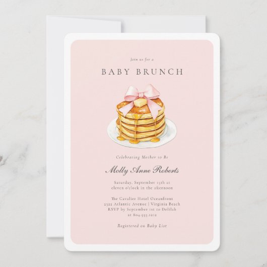 Aquarelle moderne Bébé Brunch Invitation (Devant)