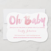 Aquarelle moderne bébé fille douche Invitations (Devant)