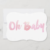Aquarelle moderne bébé fille douche Invitations (Dos)