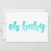 Aquarelle moderne bébé garçon douche Invitations (Dos)