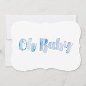 Aquarelle moderne bébé garçon douche Invitations (Dos)