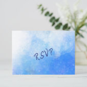 Aquarelle moderne Bleu Blanc Mariage grec RSVP (Debout devant)
