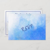 Aquarelle moderne Bleu Blanc Mariage grec RSVP (Devant / Derrière)