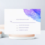 Aquarelle moderne bleu pourpre RSVP Insérer des ca<br><div class="desc">Jolie carte mariage de réponse RSVP moderne aquarelle. Couleurs turquoise violet pastel. Parfait pour la destination de la plage thèmes de mariage, Bat / Bar Mitzvah, Anniversaire, Anniversaire, etc... . Eau / conception océanique. Cartes modifiables - facile d'ajouter vos informations ou de modifier la police, la couleur et la taille...</div>