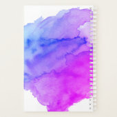 Aquarelle moderne bleu rose | Ajouter un nom (Dos)