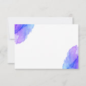 Aquarelle moderne bleu violet MERCI Turquoise (Dos)