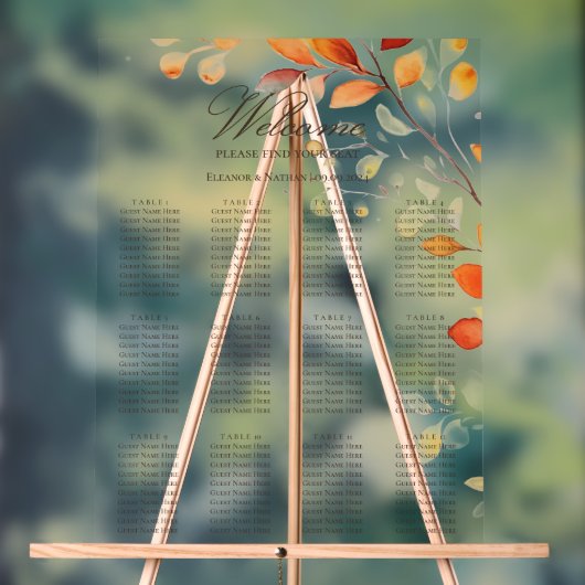 Aquarelle moderne Boho Autumn Feuilles de siège gr (Neutre)