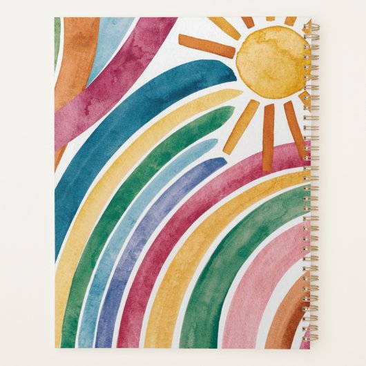 Aquarelle moderne Boho Rainbow Custom (Dos)