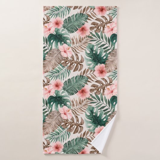 Aquarelle moderne Boho Tropical Floral (Serviette de bain)