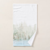Aquarelle moderne Bois scène Serviette de bain ens (Serviette à main)