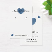 Aquarelle moderne Boucles d'oreille du coeur bleu (Bureau)