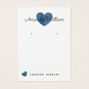 Aquarelle moderne Boucles d'oreille du coeur bleu