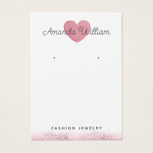 Aquarelle moderne Boucles d'oreille rose Coeur Car