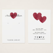 Aquarelle moderne Boucles d'oreille rose Coeur Car (Devant & derrière)