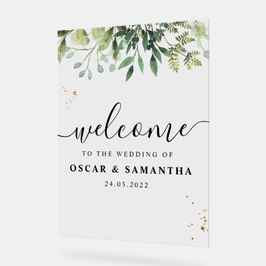 Aquarelle moderne Branche des Feuilles verts (Angle)